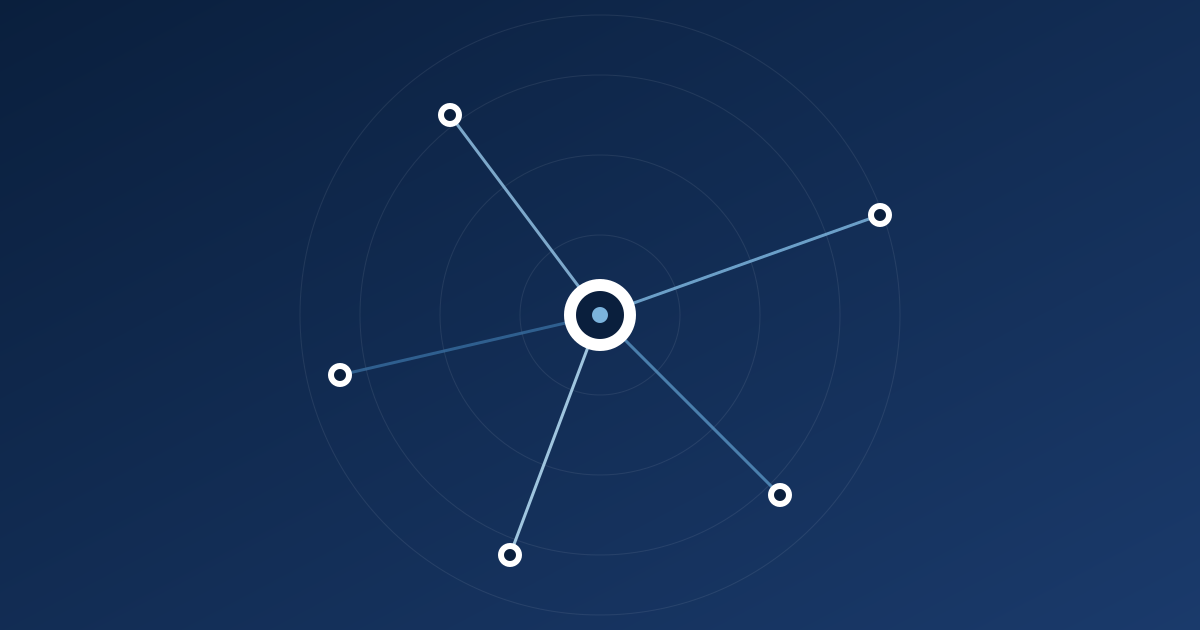 Five lines radiating from a central point