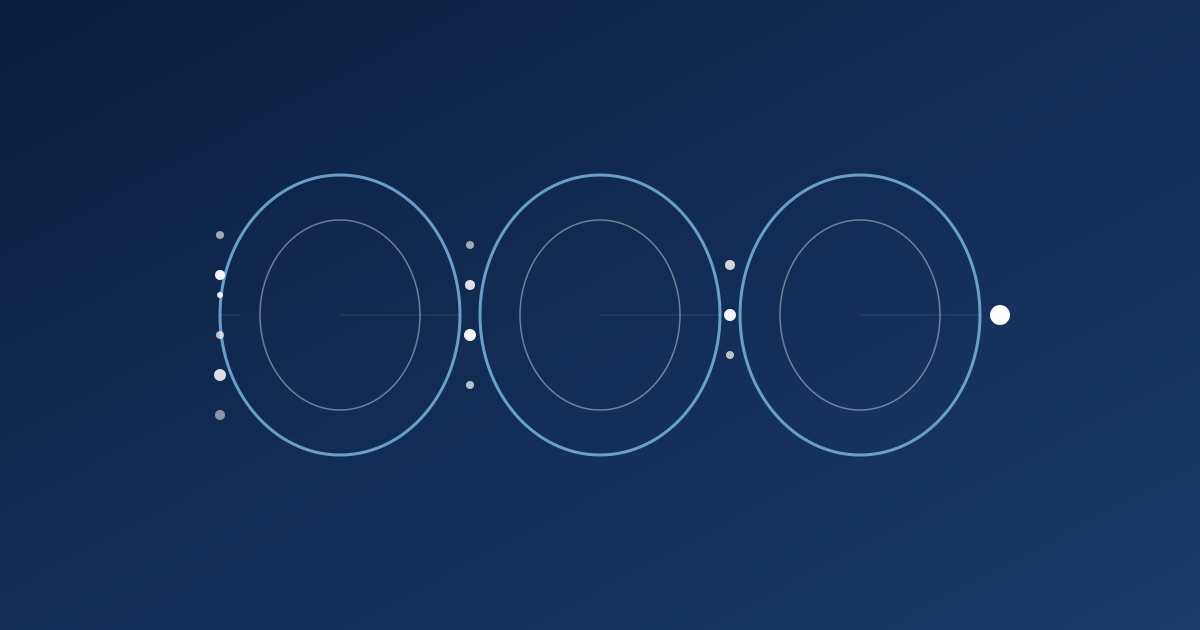 Three filter rings with particles passing through